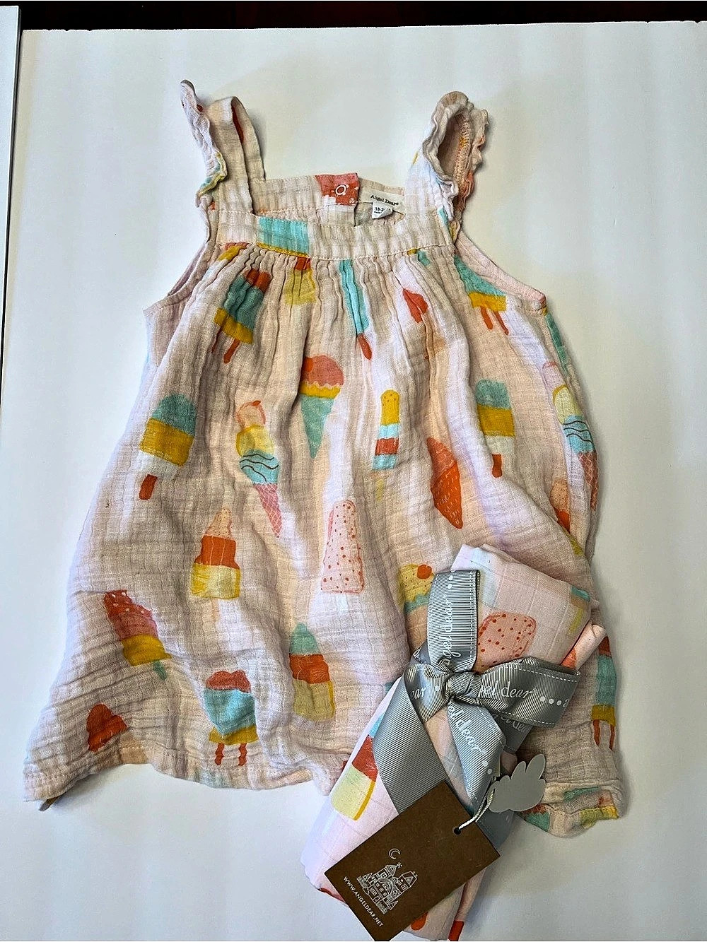 Angel Dear Ice Cream Muslin Sundress Pink & Multicolor 18-24M